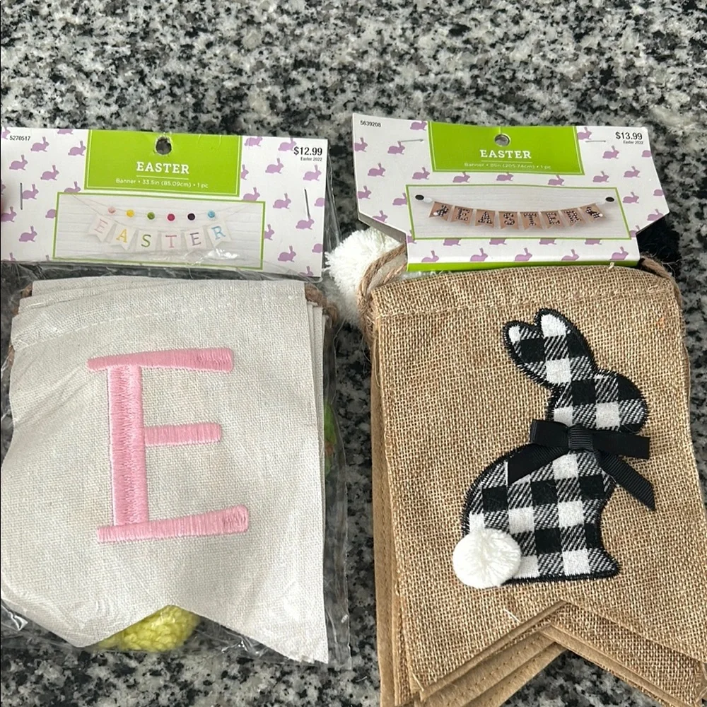 Easter Bunny and Letter E Banner Set
